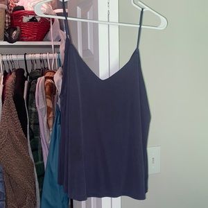 Blue v neck tank top